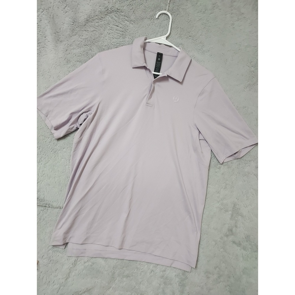 Lululemon Logo Sport Polo Shirt Mens XS Short Sleeve Athletic Purple Preppy - Picture 1 of 9